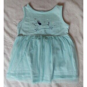 Dress New 6 Month Girls Carters Baby aqua sleeveless Puppy infant wear clothing